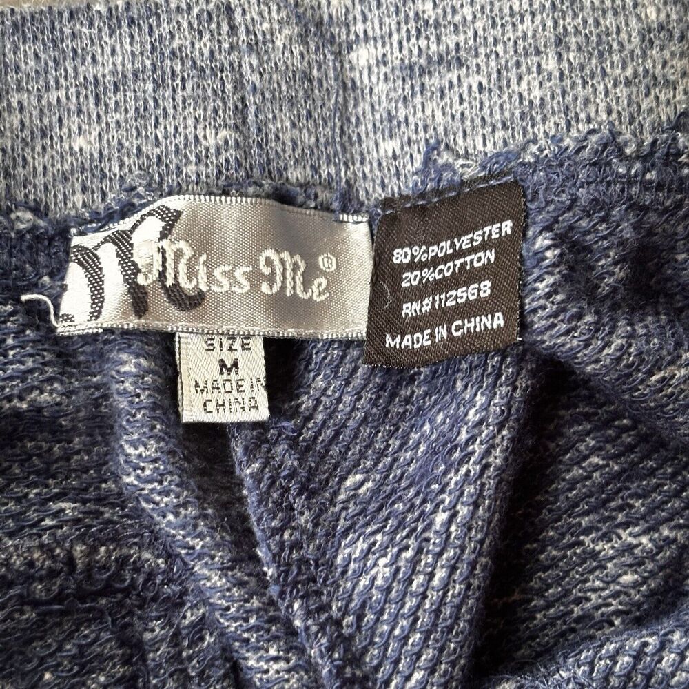 Miss Me Pants Sz M Lounge Blue Sweatpants Embroidered Terry Boho Cotton Colorful - Picture 4 of 10